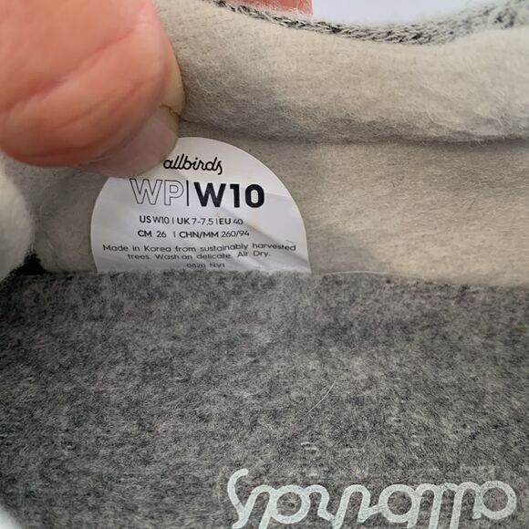 Allbirds wool piper light grey lace up natural fiber shoes woman’s size 10 - Picture 9 of 9